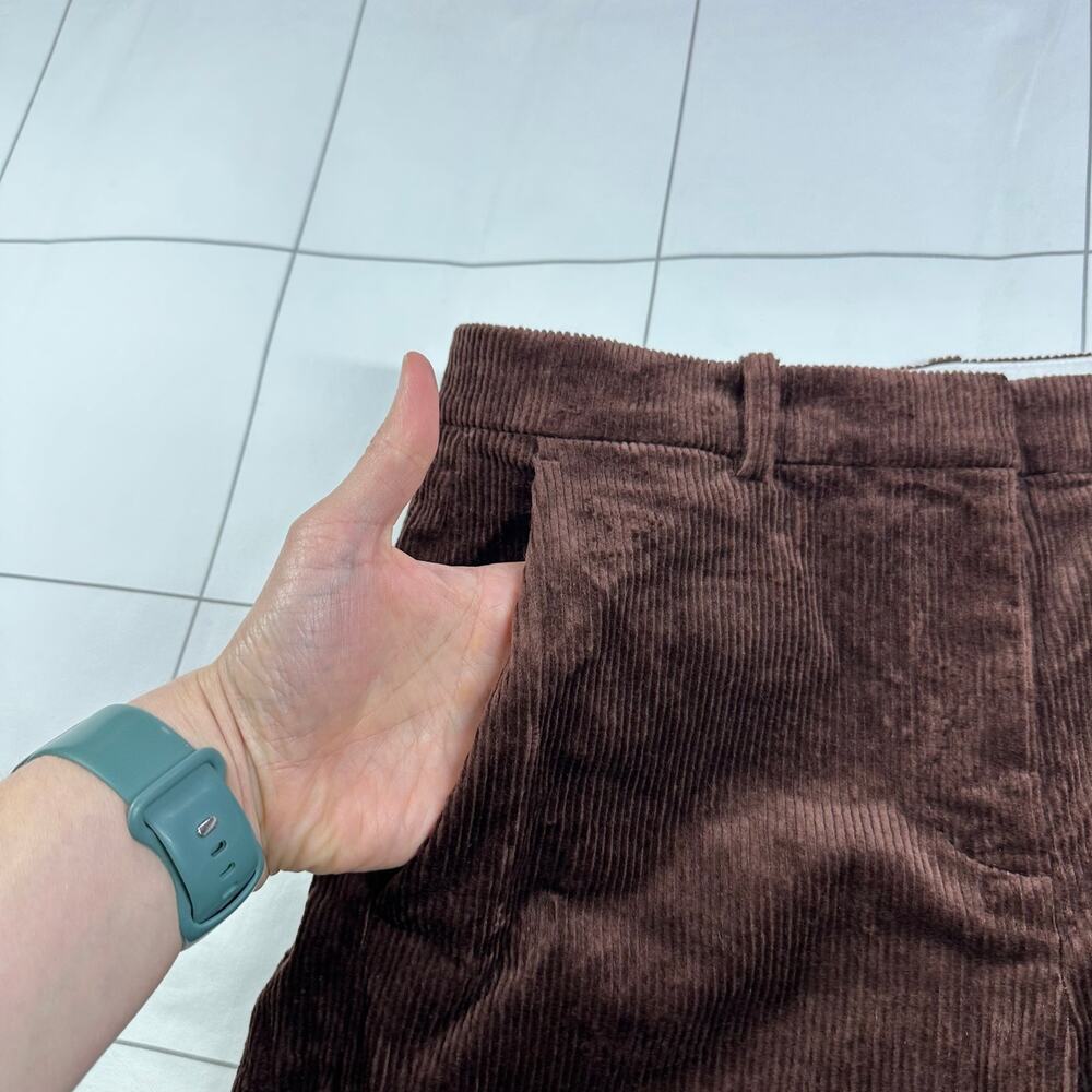 J.Crew Pants Womens 2 Petite Brown Wide Leg Trouser Stretch Corduroy Academia - Picture 7 of 13
